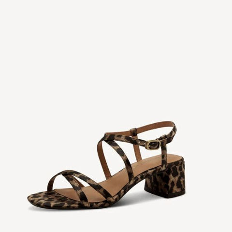 Tamaris Leopard Print Low  Heeled Sandal