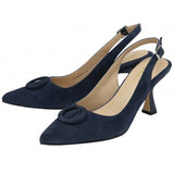 Lotus Delfina Navy Suede Kitten Heel Shoe
