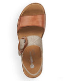Remonte Adjustable Width Tan Leather Sandal