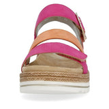 Remonte Pink and Orange Adjustable Leather Sandal