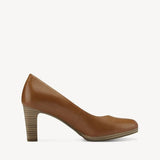 Tamaris "Cognac" Tan Leather Court Shoe