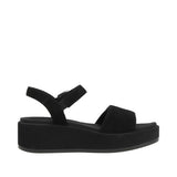 Remonte Black Suede Leather Platform Sandal