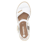 Remonte White  Leather Wedge Sandal