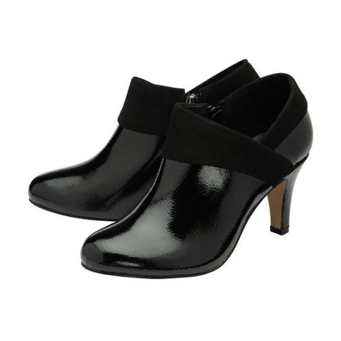 Lotus Maya Black Patent Shoe Boot