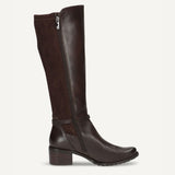 Caprice Leather Knee Length Boot in Black