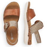 Remonte Adjustable Width Tan Leather Sandal