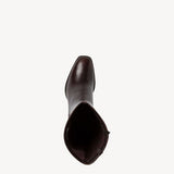 Tamaris Brown Leather Block Heeled Boot