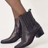 Tamaris Metallic Block Heeled Ankle Boot