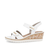 Remonte White  Leather Wedge Sandal