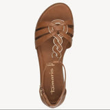 Tamaris "1-28130-42-305" Flat Gladiator Sandal in Cognac