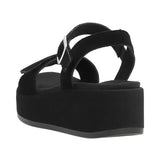 Remonte Black Suede Leather Platform Sandal