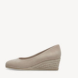 Tamaris Nude Suede Leather Wedge Shoe