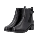 Remonte Black Leather Chelsea Style Ankle Boot