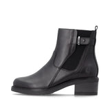 Remonte Black Leather Chelsea Style Ankle Boot