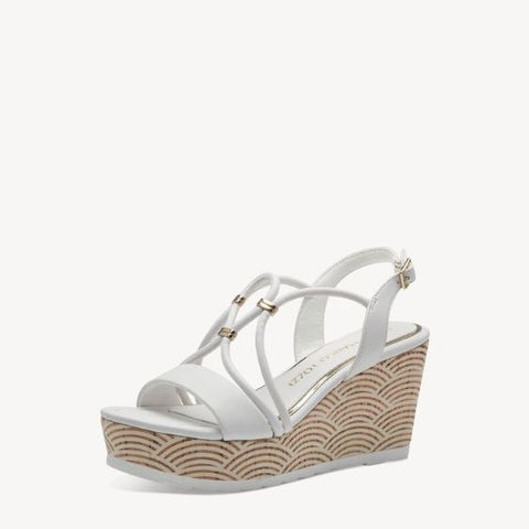 Marco Tozzi White Wedge Sandal