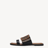 Tamaris Black and Tan Mule Sandal