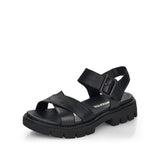 Remonte Black Leather Chunky Sandal