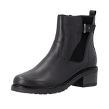 Remonte Black Leather Chelsea Style Ankle Boot