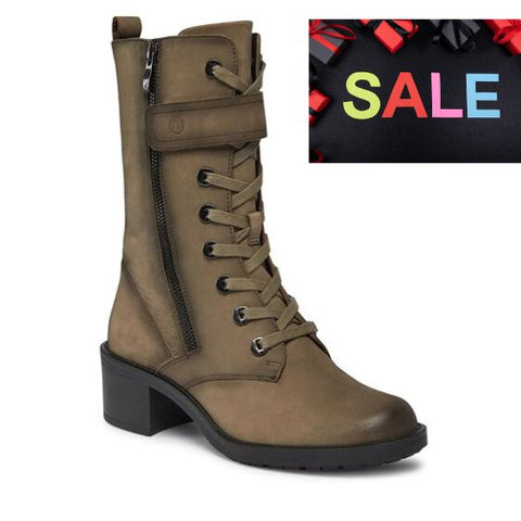 Caprice Khaki Nubuck Leather 3/4 Length Boot