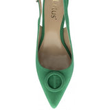 Lotus Delfina Green Suede Kitten Heel Shoe