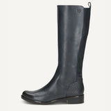 Caprice Leather Knee Length Boot In Ocean Comb
