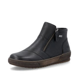 Remonte Low Rise Black Leather Ankle Boot.