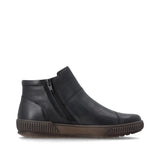 Remonte Low Rise Black Leather Ankle Boot.