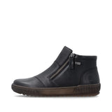 Remonte Low Rise Black Leather Ankle Boot.