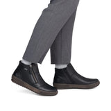 Remonte Low Rise Black Leather Ankle Boot.