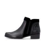 Remonte Black Suede and Leather Ankle Boots