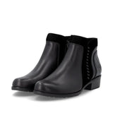 Remonte Black Suede and Leather Ankle Boots