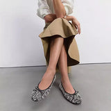 Fit Flop Delicato Woven Ballet Flats in Black/Ivory