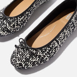 Fit Flop Delicato Woven Ballet Flats in Black/Ivory