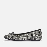 Fit Flop Delicato Woven Ballet Flats in Black/Ivory