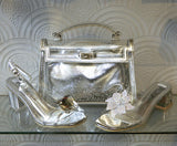 Diamante Sparkle Perspex Handbag in Gold, Silver, or Black