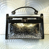 Diamante Sparkle Perspex Handbag in Gold, Silver, or Black