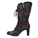 Laura Vita Alcbaneo Heeled 3/4 Length Boots in Violet