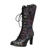 Laura Vita Alcbaneo Heeled 3/4 Length Boots in Violet