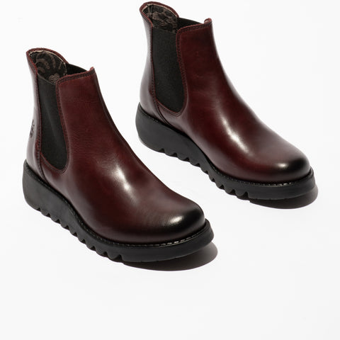 Fly London Salv Rug Ankle Boot in Wine