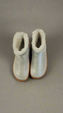 Fitflop Gen-FF Ultra-Mini Metallic D/Faced Shearling Boots In Silver