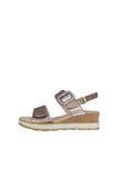 Caprice Platin Metallic Leather Sandal