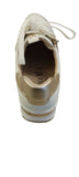 Caprice White Leather Wedge Trainer with Gold Trim
