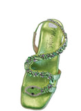 Laura Vita "Maxine" Sparky Leather Sandal in  Green