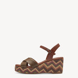 Marco Tozzi Olive Combination Wedge Sandal