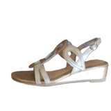 Marco Tozzi Beige Combination Wedge Sandal