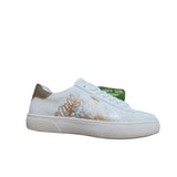 Remonte White Leather Trainer with Gold Trim