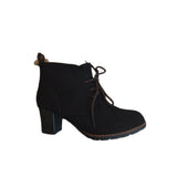 Marco Tozzi Black Lace-up Heeled Ankle Boot
