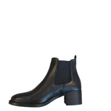 Tamaris Black Leather Pull on Ankle Boot