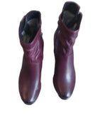 Caprice Burgundy leather Low Heeled Ankle Boot