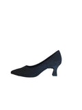 Marco Tozzi Black Suede Court Shoe